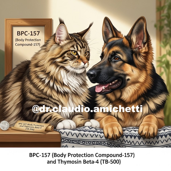 PEPTÍDEOS BIORREGULADORES ÓRGÃO-ESPECÍFICOS E PEPTÍDEOS REGENERATIVOS NA MEDICINA VETERINÁRIA BPC-157, TB-500, GHK-Cu, medicina veterinária integrativa, ortopedia veterinária.